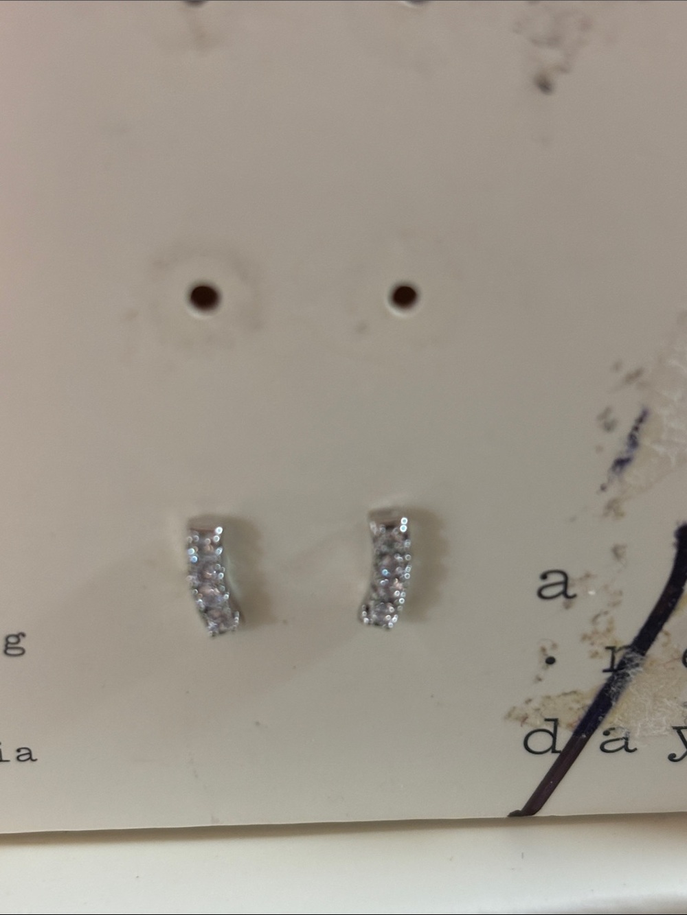 Sterling Silver Cubic Zirconia Huggie Earrings - Silver